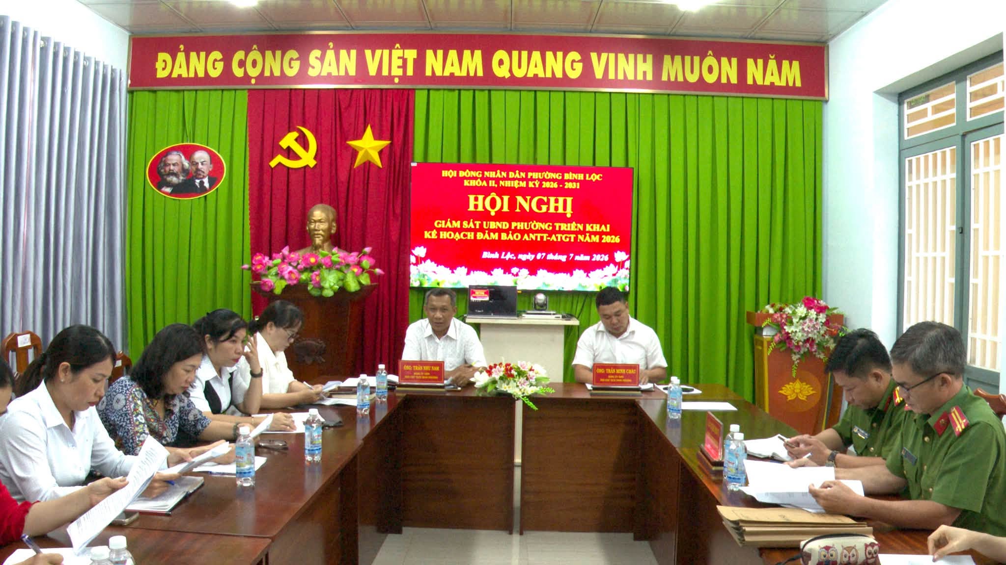HĐND phường Bình Lộc giám sát UBND phường triển khai kế hoạch bảo đảm an ninh trật tự, an toàn giao thông năm 2026
